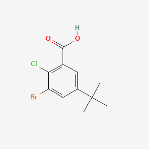 molecular formula C11H12BrClO2 B14771346 3-Bromo-5-(t-butyl)-2-chlorobenZoic acid 