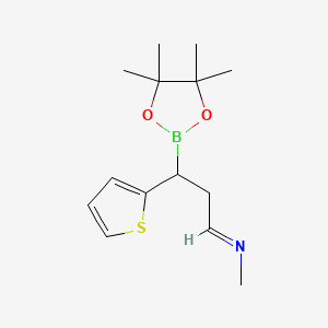 molecular formula C14H22BNO2S B14771524 Methanamine,N-[3-(4,4,5,5-tetramethyl-1,3,2-dioxaborolan-2-yl)-3-(2-thienyl)propylidene]- 