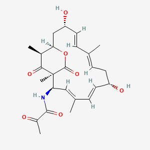 molecular formula C25H33NO7 B14771559 N-[(1S,2R,3E,5E,7S,9E,11E,13S,15R,19S)-7,13-dihydroxy-1,4,10,19-tetramethyl-17,18-dioxo-16-oxabicyclo[13.2.2]nonadeca-3,5,9,11-tetraen-2-yl]-2-oxopropanamide 