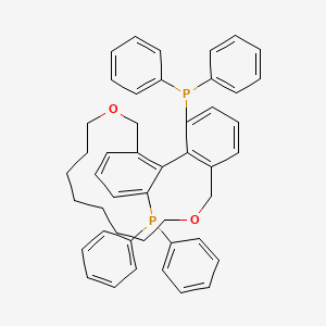 molecular formula C46H46O2P2 B14771889 Phosphine, [(20aR)-6,7,8,9,10,11,12,13,14,15-decahydrodibenzo[b,d][1,6]dioxacyclohexadecin-1,20-diyl]bis[diphenyl-(9CI) 