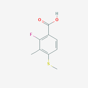 molecular formula C9H9FO2S B14772046 2-Fluoro-3-methyl-4-(methylthio)benzoic acid 