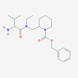 molecular formula C21H33N3O3 B14772275 Benzyl 2-(((S)-2-amino-N-ethyl-3-methylbutanamido)methyl)piperidine-1-carboxylate 
