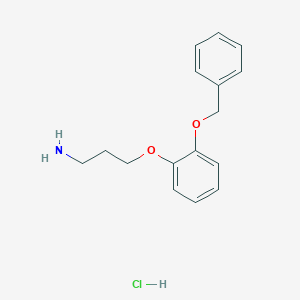 molecular formula C16H20ClNO2 B14772345 3-(2-(Benzyloxy)phenoxy)propan-1-amine hydrochloride CAS No. 100840-68-4