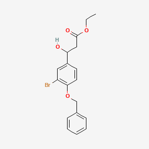 molecular formula C18H19BrO4 B14772353 Ethyl 3-(4-(benzyloxy)-3-bromophenyl)-3-hydroxypropanoate 