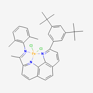 molecular formula C36H39Cl2FeN3 B14772377 Iron, [N-[1-[9-[3,5-bis(1,1-dimethylethyl)phenyl]-1,10-phenanthrolin-2-yl-kappaN1,kappaN10]ethylidene]-2,6-dimethylbenzenamine-kappaN]dichloro- 
