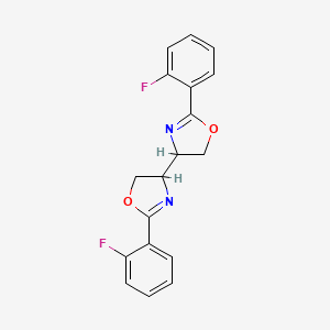 molecular formula C18H14F2N2O2 B14772379 (4R,4'R)-2,2'-Bis(2-fluorophenyl)-4,4',5,5'-tetrahydro-4,4'-bioxazole 