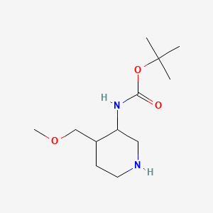 molecular formula C12H24N2O3 B14772501 tert-Butyl (4-(methoxymethyl)piperidin-3-yl)carbamate 