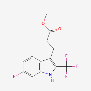 molecular formula C13H11F4NO2 B14772626 Methyl 3-(6-fluoro-2-(trifluoromethyl)-1H-indol-3-yl)propanoate 