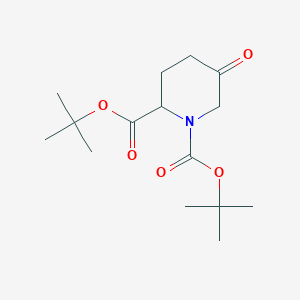 molecular formula C15H25NO5 B14772667 ditert-butyl (2R)-5-oxopiperidine-1,2-dicarboxylate 