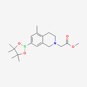 molecular formula C19H28BNO4 B14772684 methyl 2-[5-methyl-7-(4,4,5,5-tetramethyl-1,3,2-dioxaborolan-2-yl)-3,4-dihydro-1H-isoquinolin-2-yl]acetate 