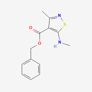 molecular formula C13H14N2O2S B14772730 Benzyl 3-methyl-5-(methylamino)isothiazole-4-carboxylate 