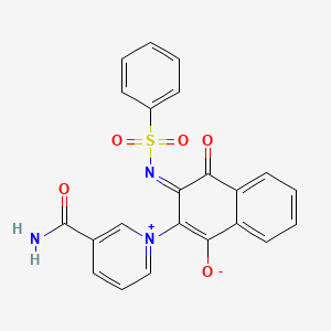 molecular formula C22H15N3O5S B14773003 1-[3-(Benzenesulfonamido)-1,4-dioxo-2-naphthyl]pyridin-1-ium-3-carboxamide 