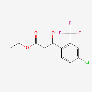 molecular formula C12H10ClF3O3 B14773020 Ethyl 3-(4-chloro-2-(trifluoromethyl)phenyl)-3-oxopropanoate 