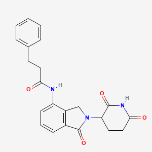 molecular formula C22H21N3O4 B14773082 N-(2-(2,6-Dioxopiperidin-3-yl)-1-oxoisoindolin-4-yl)-3-phenylpropanamide 
