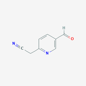 molecular formula C8H6N2O B14773159 2-(5-Formyl-2-pyridyl)acetonitrile 