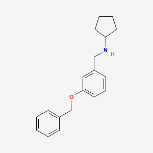 molecular formula C19H23NO B14773170 N-(3-(Benzyloxy)benzyl)cyclopentanamine 