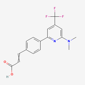 molecular formula C17H15F3N2O2 B14773230 3-(4-(6-(Dimethylamino)-4-(trifluoromethyl)pyridin-2-yl)phenyl)acrylic acid 