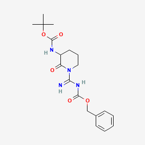 molecular formula C19H26N4O5 B14773296 tert-butyl N-[1-(N-benzyloxycarbonylcarbamimidoyl)-2-oxo-3-piperidyl]carbamate 