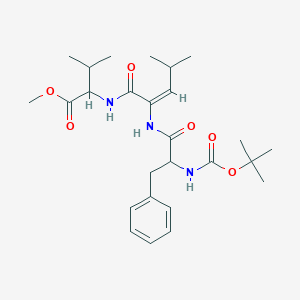 molecular formula C26H39N3O6 B147733 methyl 3-methyl-2-[[(E)-4-methyl-2-[[2-[(2-methylpropan-2-yl)oxycarbonylamino]-3-phenylpropanoyl]amino]pent-2-enoyl]amino]butanoate CAS No. 129229-16-9