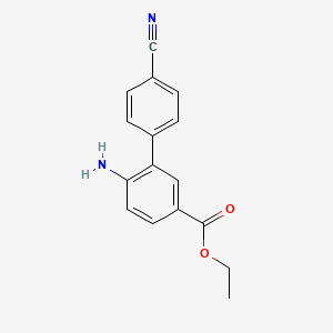 molecular formula C16H14N2O2 B14773354 Ethyl 6-amino-4'-cyano-[1,1'-biphenyl]-3-carboxylate 