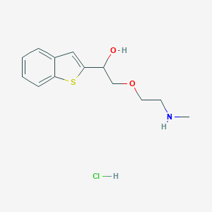molecular formula C13H18ClNO2S B147737 alpha-((2-(Methylamino)ethoxy)methyl)benzo(b)thiophene-2-methanol hydrochloride CAS No. 131964-93-7