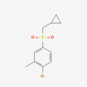 molecular formula C11H13BrO2S B14774503 1-Bromo-4-((cyclopropylmethyl)sulfonyl)-2-methylbenzene 