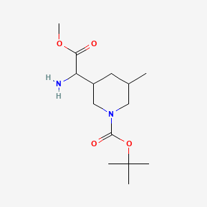 molecular formula C14H26N2O4 B14774737 tert-Butyl 3-(1-amino-2-methoxy-2-oxoethyl)-5-methylpiperidine-1-carboxylate 