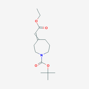 molecular formula C15H25NO4 B14774759 tert-butyl 4-(2-ethoxy-2-oxoethylidene)azepane-1-carboxylate 