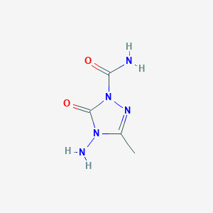 molecular formula C4H7N5O2 B147750 4-Amino-3-methyl-5-oxo-1,2,4-triazole-1-carboxamide CAS No. 138220-11-8
