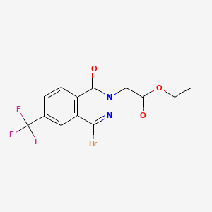 molecular formula C13H10BrF3N2O3 B14775090 Ethyl 2-(4-bromo-1-oxo-6-(trifluoromethyl)phthalazin-2(1H)-yl)acetate 