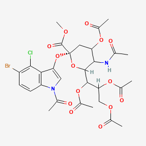 molecular formula C30H34BrClN2O14 B14775102 methyl (2S)-5-acetamido-2-(1-acetyl-5-bromo-4-chloroindol-3-yl)oxy-4-acetyloxy-6-(1,2,3-triacetyloxypropyl)oxane-2-carboxylate 