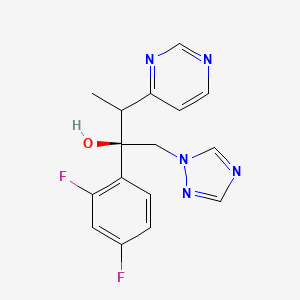 molecular formula C16H15F2N5O B14775264 rel-(2R,3S)-2-(2,4-Difluorophenyl)-3-(pyrimidin-4-yl)-1-(1H-1,2,4-triazol-1-yl)butan-2-ol 