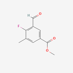 molecular formula C10H9FO3 B14775282 Methyl 4-fluoro-3-formyl-5-methylbenzoate 
