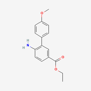 molecular formula C16H17NO3 B14775292 Ethyl 6-amino-4'-methoxy-[1,1'-biphenyl]-3-carboxylate 