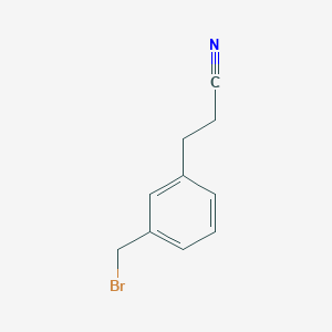 molecular formula C10H10BrN B14775366 (3-(Bromomethyl)phenyl)propanenitrile 