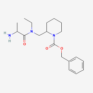 molecular formula C19H29N3O3 B14775460 Benzyl 2-(((S)-2-amino-N-ethylpropanamido)methyl)piperidine-1-carboxylate 