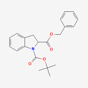 molecular formula C21H23NO4 B14775486 (S)-2-Benzyl 1-tert-butyl indoline-1,2-dicarboxylate 