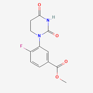 molecular formula C12H11FN2O4 B14775489 Methyl 3-(2,4-dioxohexahydropyrimidin-1-yl)-4-fluoro-benzoate 