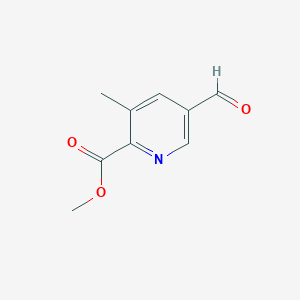molecular formula C9H9NO3 B14775498 Methyl 5-formyl-3-methylpicolinate 