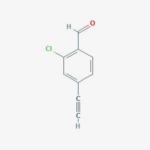 molecular formula C9H5ClO B14775610 2-Chloro-4-ethynylbenzaldehyde 