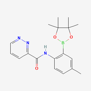 molecular formula C18H22BN3O3 B14775643 N-[4-methyl-2-(4,4,5,5-tetramethyl-1,3,2-dioxaborolan-2-yl)phenyl]pyridazine-3-carboxamide 