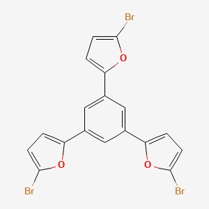 molecular formula C18H9Br3O3 B14775657 1,3,5-Tris(5-bromofuran-2-yl)benzene 