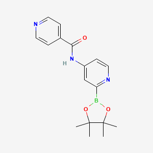 molecular formula C17H20BN3O3 B14775874 N-[2-(4,4,5,5-tetramethyl-1,3,2-dioxaborolan-2-yl)pyridin-4-yl]pyridine-4-carboxamide 