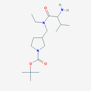 molecular formula C17H33N3O3 B14775984 tert-Butyl 3-(((S)-2-amino-N-ethyl-3-methylbutanamido)methyl)pyrrolidine-1-carboxylate 