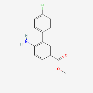 molecular formula C15H14ClNO2 B14776036 Ethyl 6-amino-4'-chloro-[1,1'-biphenyl]-3-carboxylate 
