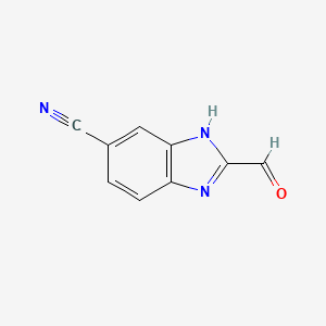 molecular formula C9H5N3O B14776072 2-Formyl-1H-benzo[d]imidazole-5-carbonitrile 