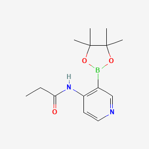 molecular formula C14H21BN2O3 B14776158 N-[3-(4,4,5,5-tetramethyl-1,3,2-dioxaborolan-2-yl)pyridin-4-yl]propanamide 