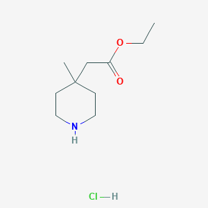 molecular formula C10H20ClNO2 B14776202 Ethyl 2-(4-methyl-4-piperidyl)acetate;hydrochloride 