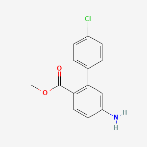 molecular formula C14H12ClNO2 B14776297 Methyl 5-amino-4'-chloro-[1,1'-biphenyl]-2-carboxylate 