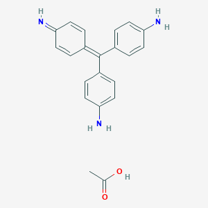 molecular formula C21H21N3O2 B147763 4-[(4-氨基苯基)(4-亚氨基-2,5-环己二烯-1-亚甲基)甲基]苯胺，一乙酸盐 CAS No. 6035-94-5